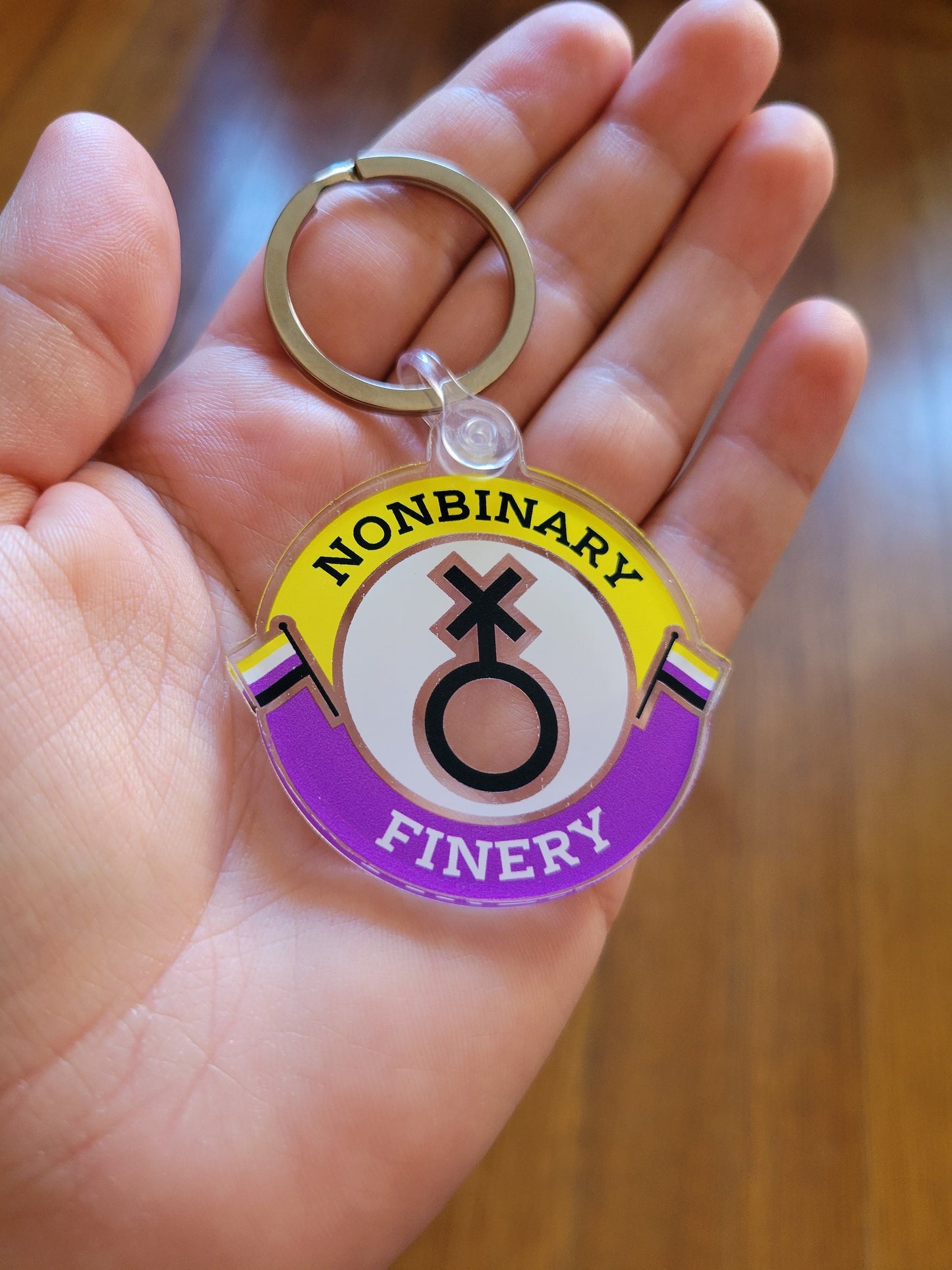 Nonbinary Finery keychain