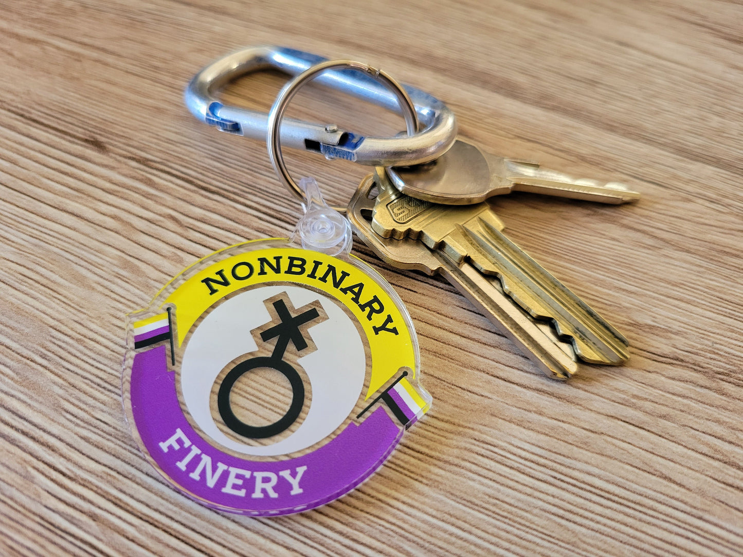 Nonbinary Finery keychain