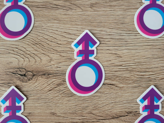 Androgyne pride symbol sticker