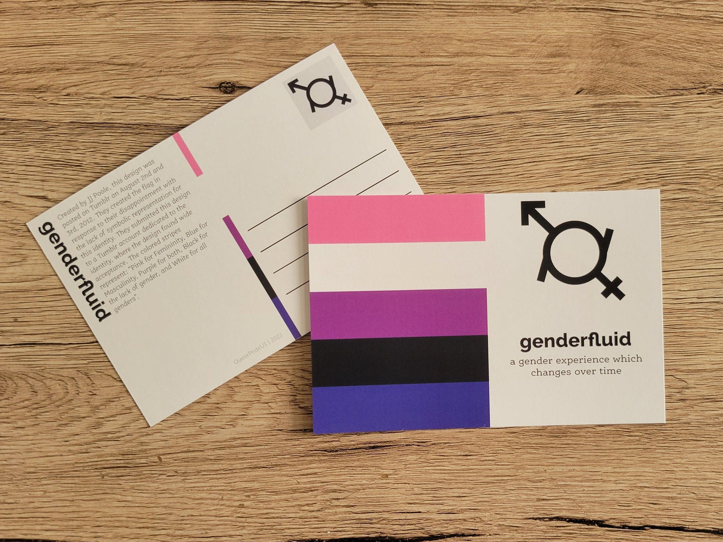 Genderfluid pride postcard