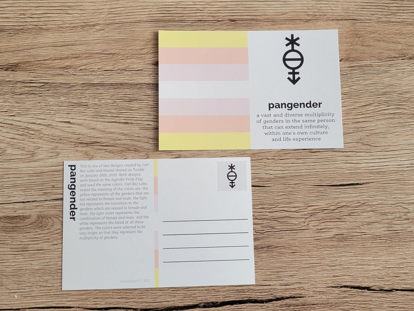 Pangender pride postcard