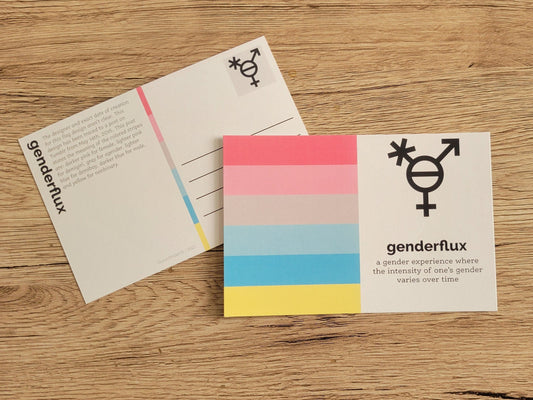 Genderflux pride postcard