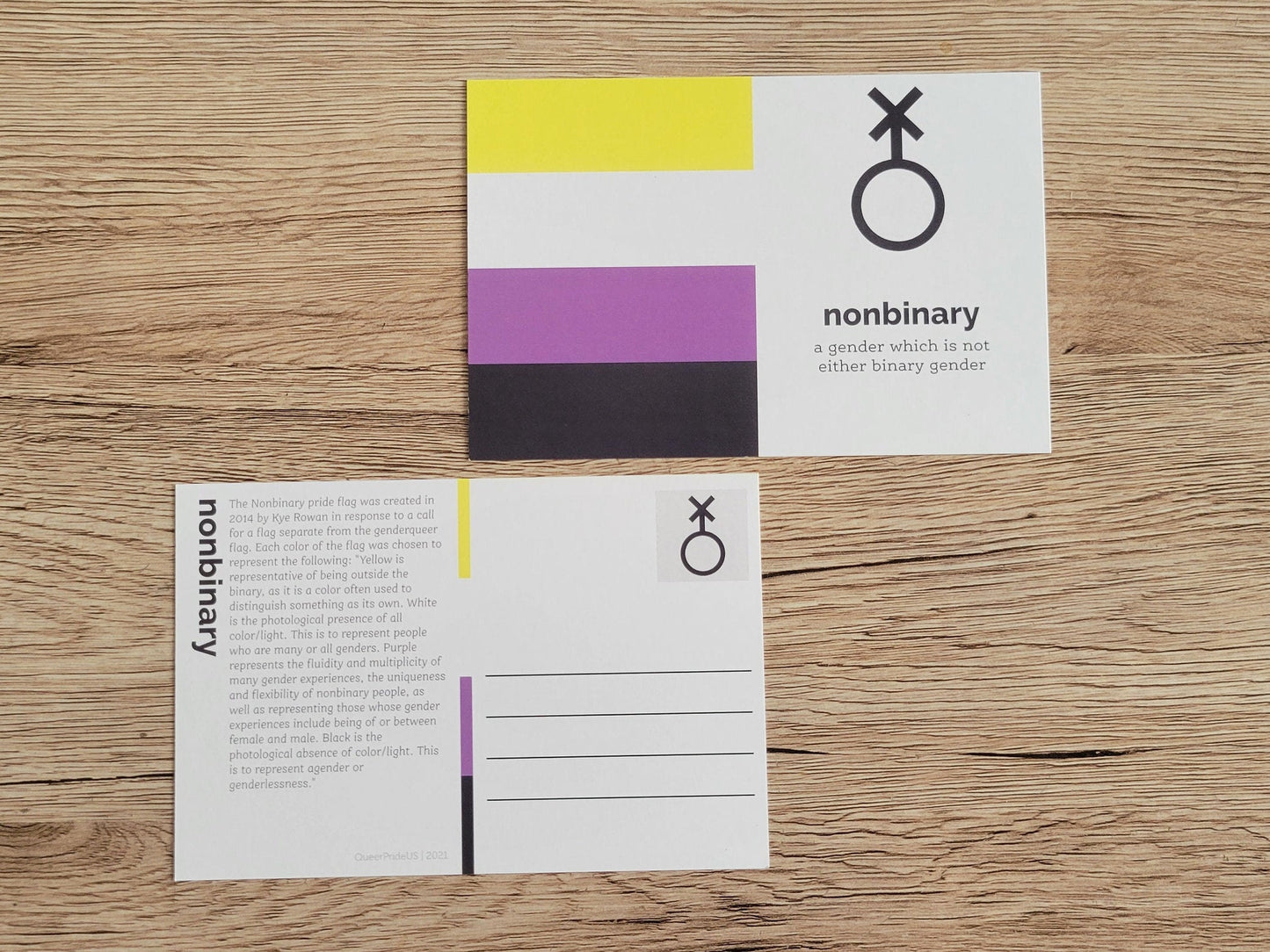 Nonbinary pride postcard