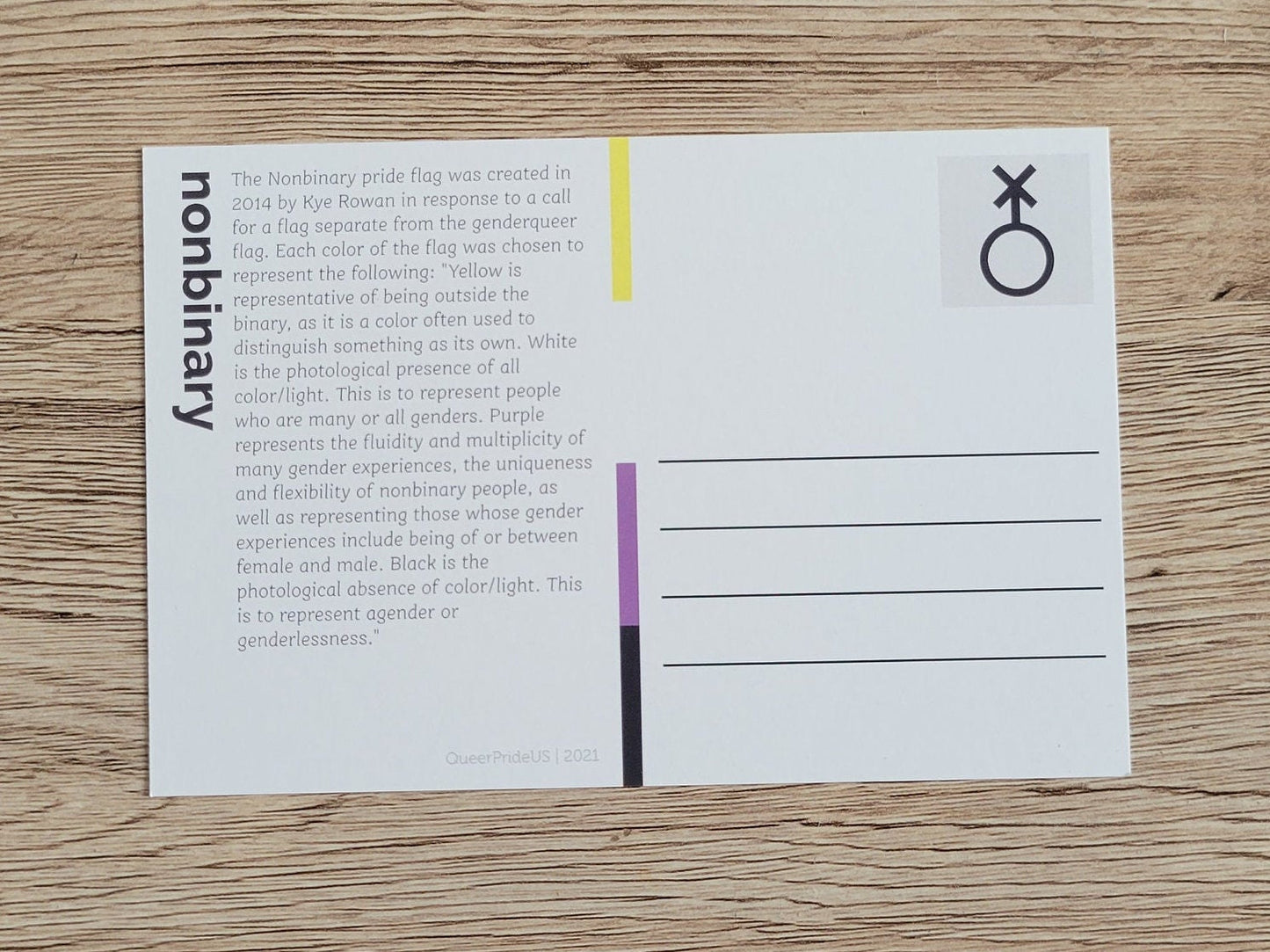 Nonbinary pride postcard