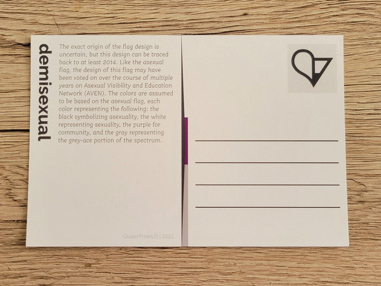 Demisexual pride postcard