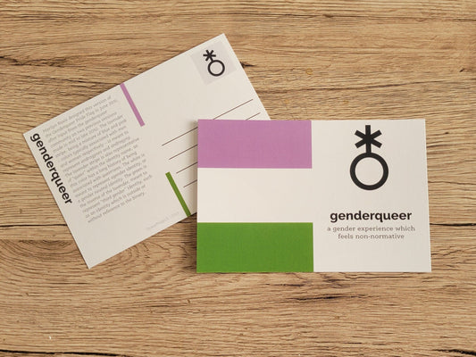 Genderqueer pride postcard