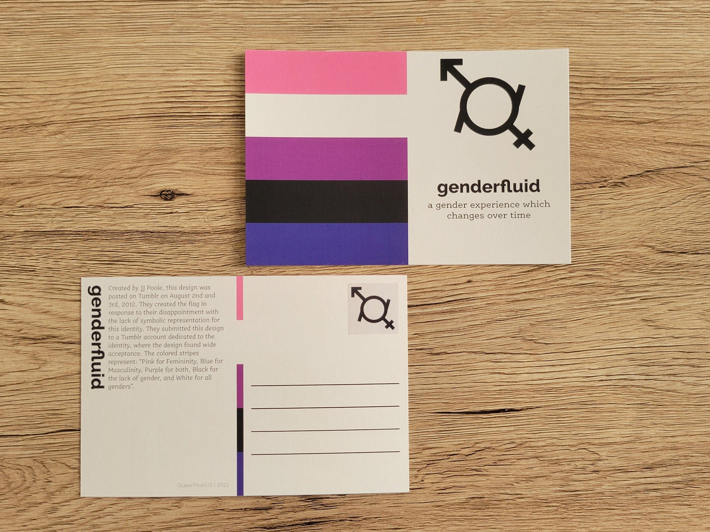 Genderfluid pride postcard