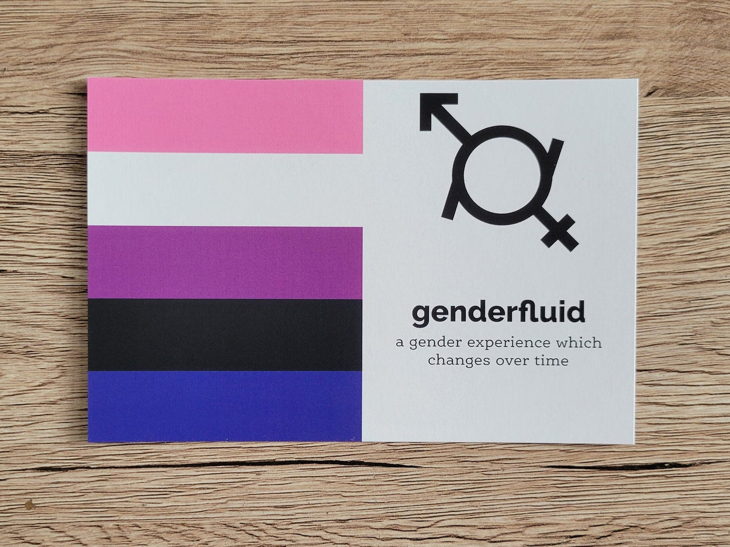 Genderfluid pride postcard