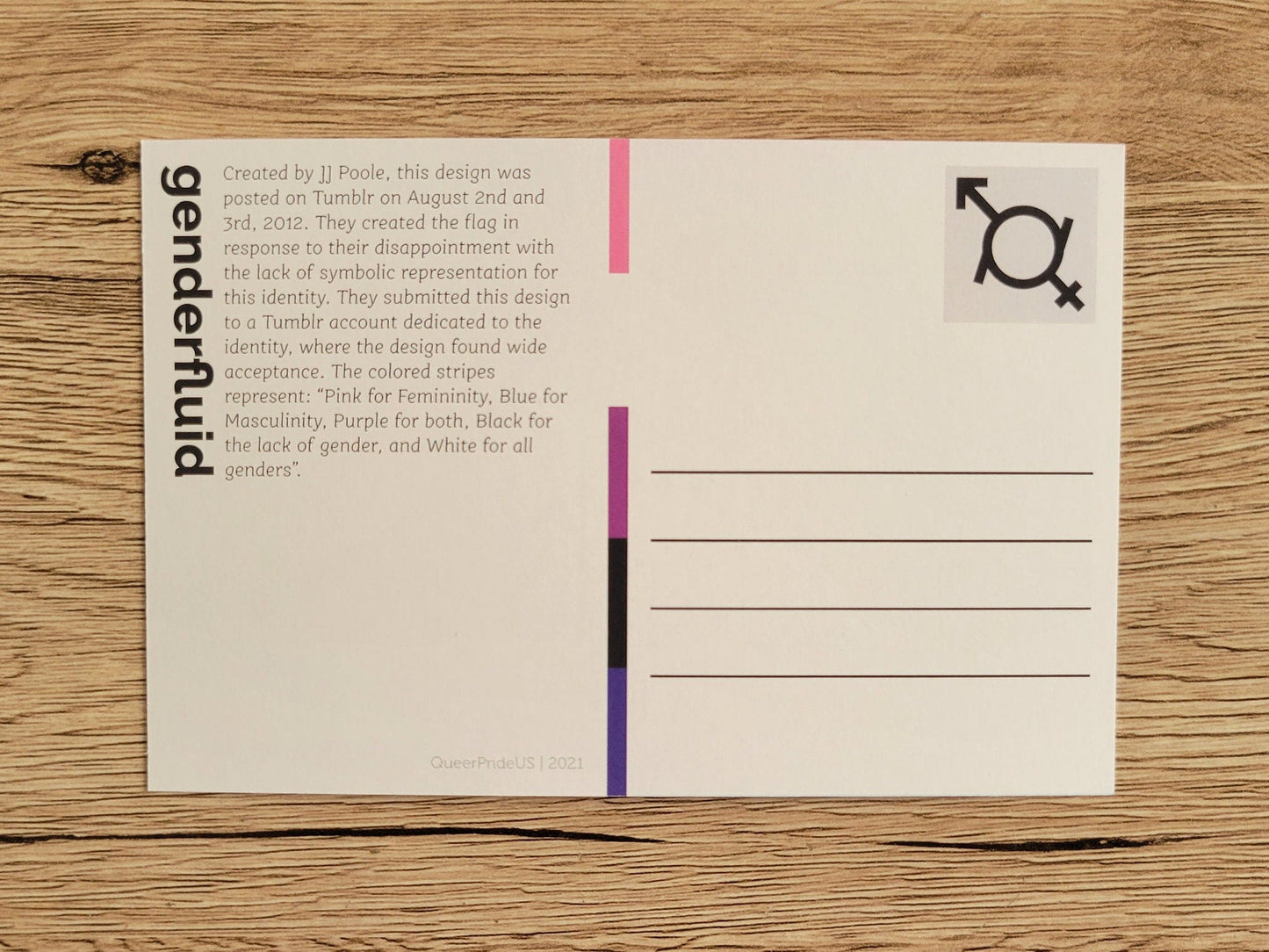 Genderfluid pride postcard