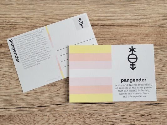 Pangender pride postcard