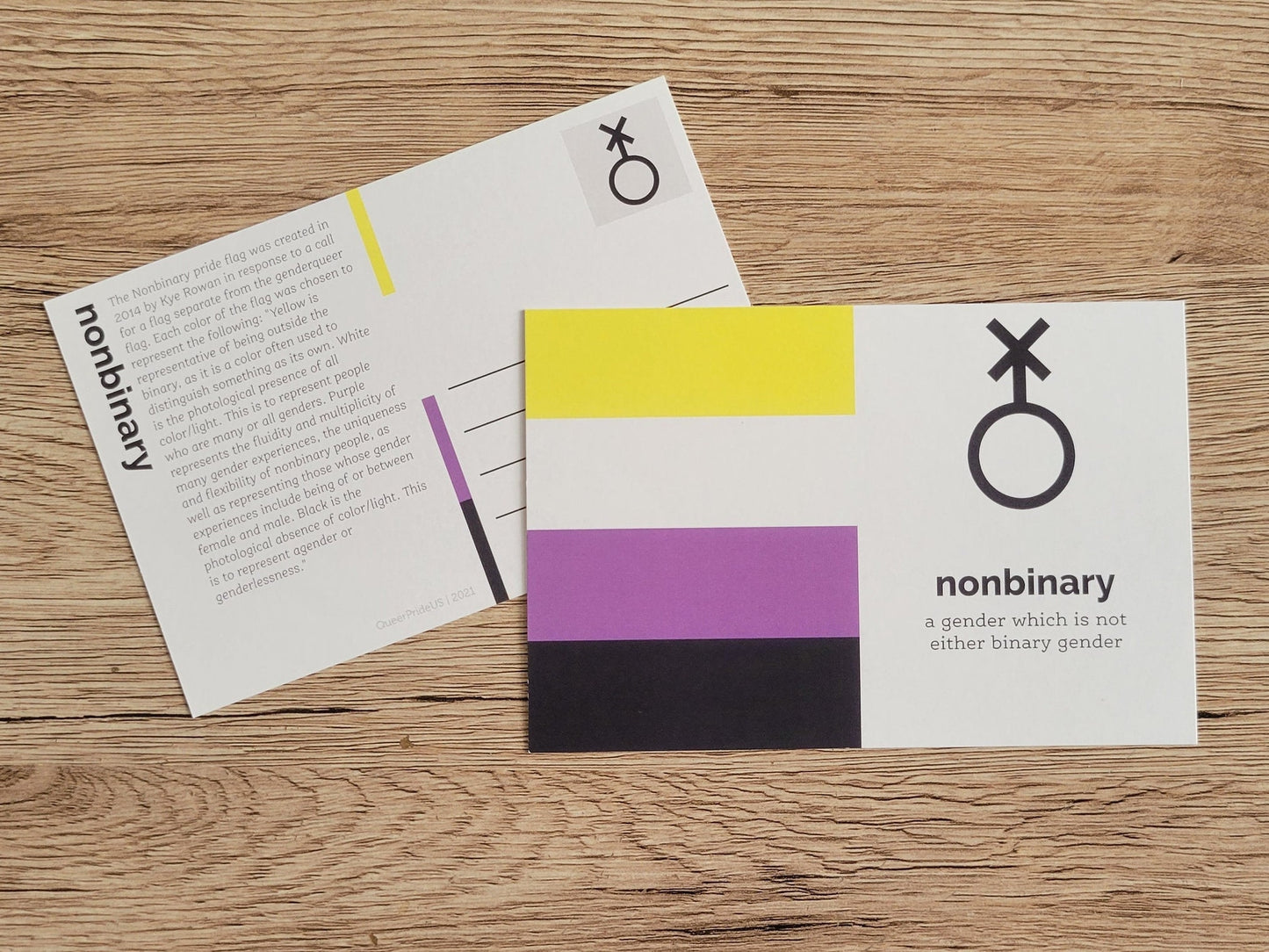 Nonbinary pride postcard