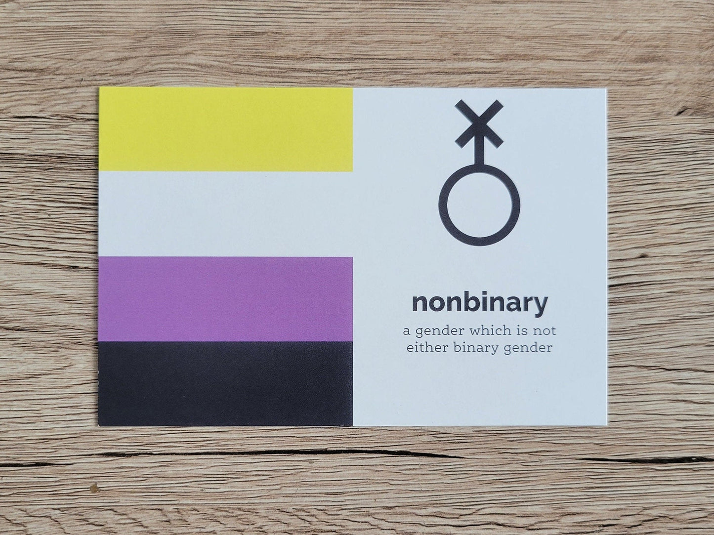 Nonbinary pride postcard