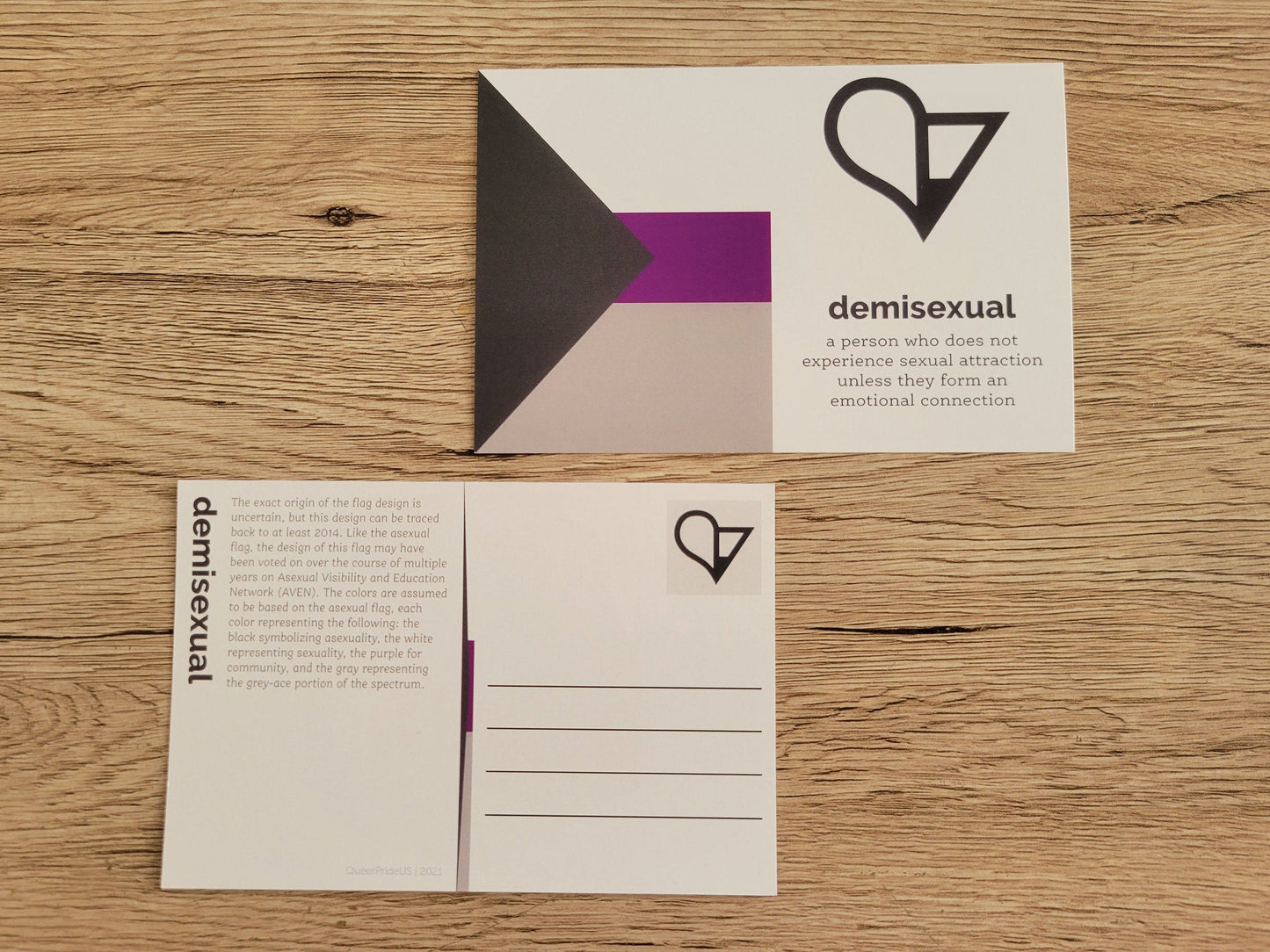 Demisexual pride postcard