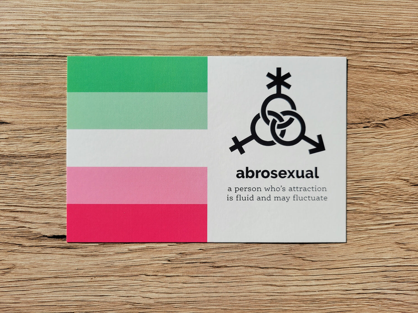 Abrosexual pride postcard