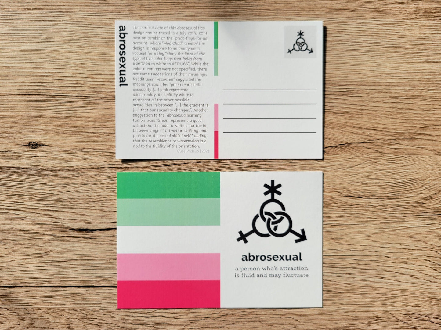 Abrosexual pride postcard