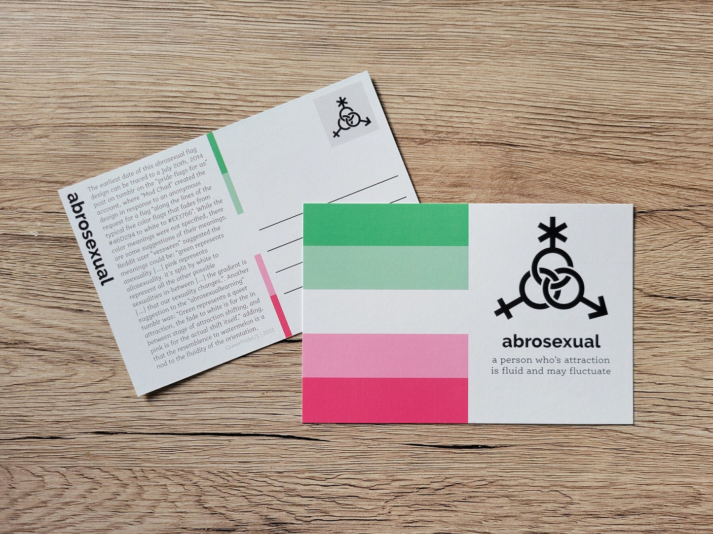 Abrosexual pride postcard