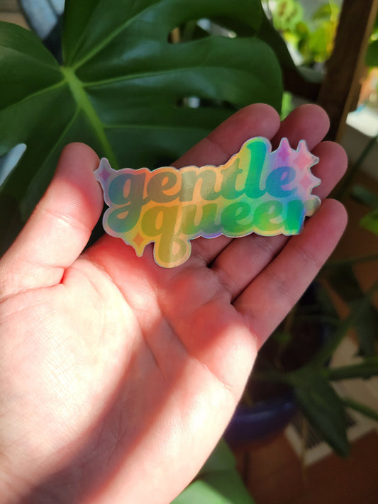 Gentle Queer holographic sticker