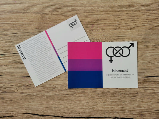 Bisexual pride postcard