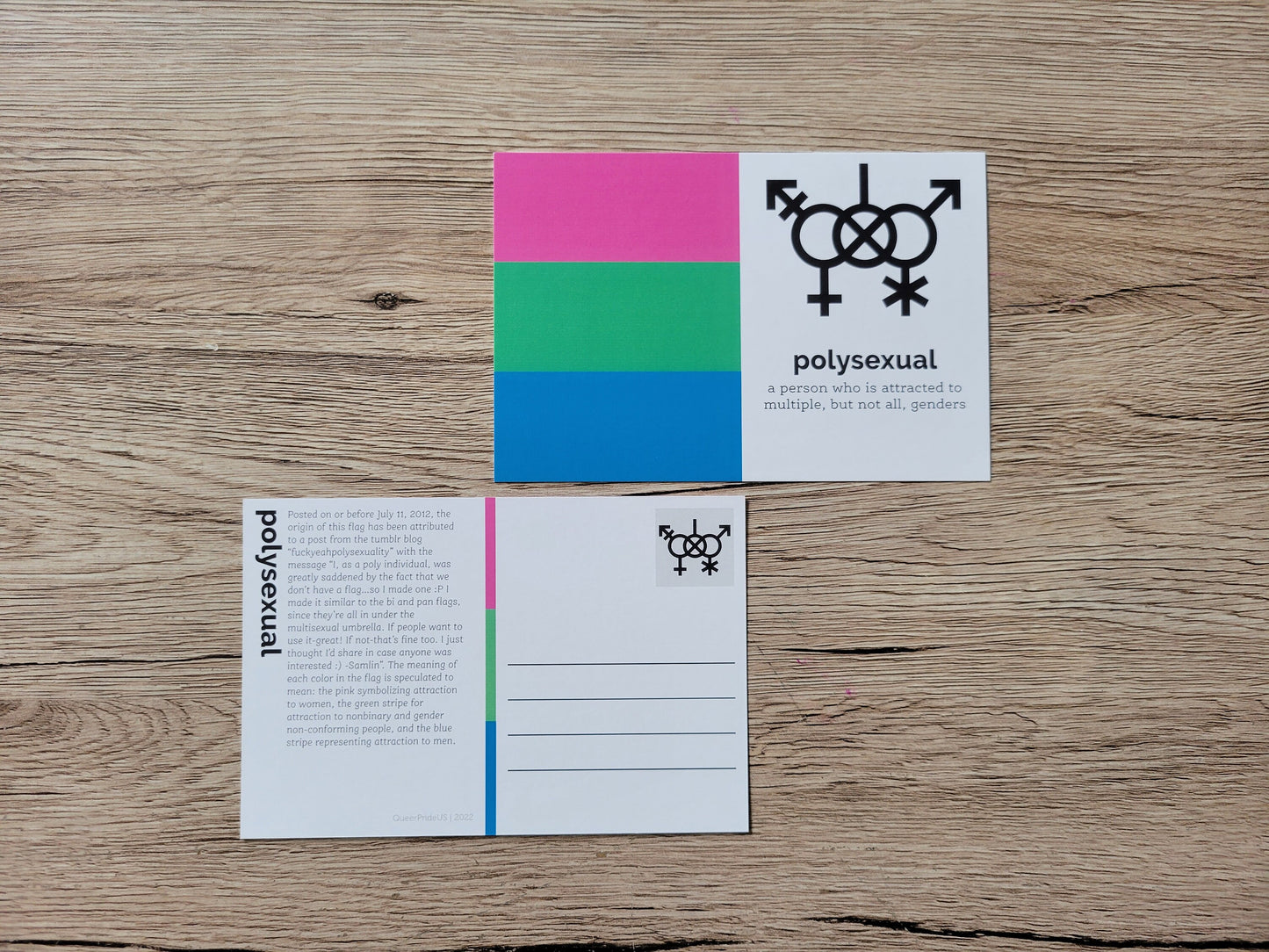 Polysexual pride postcard