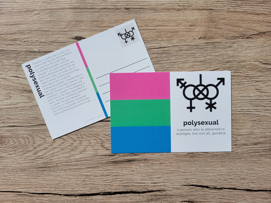 Polysexual pride postcard