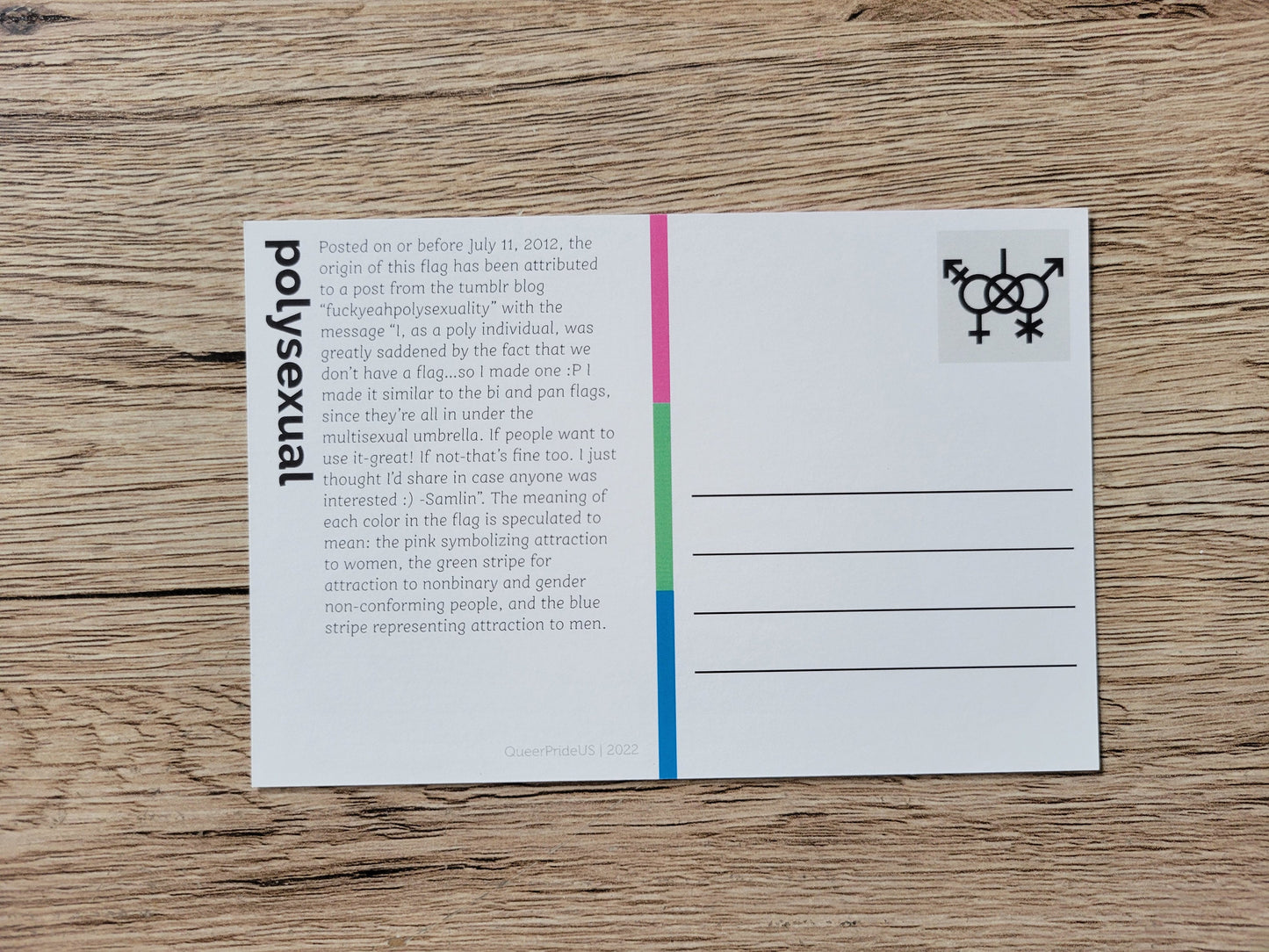 Polysexual pride postcard