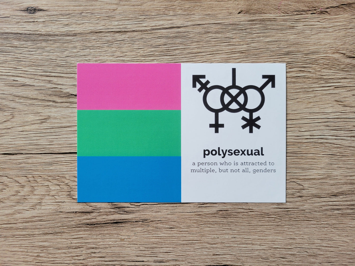 Polysexual pride postcard