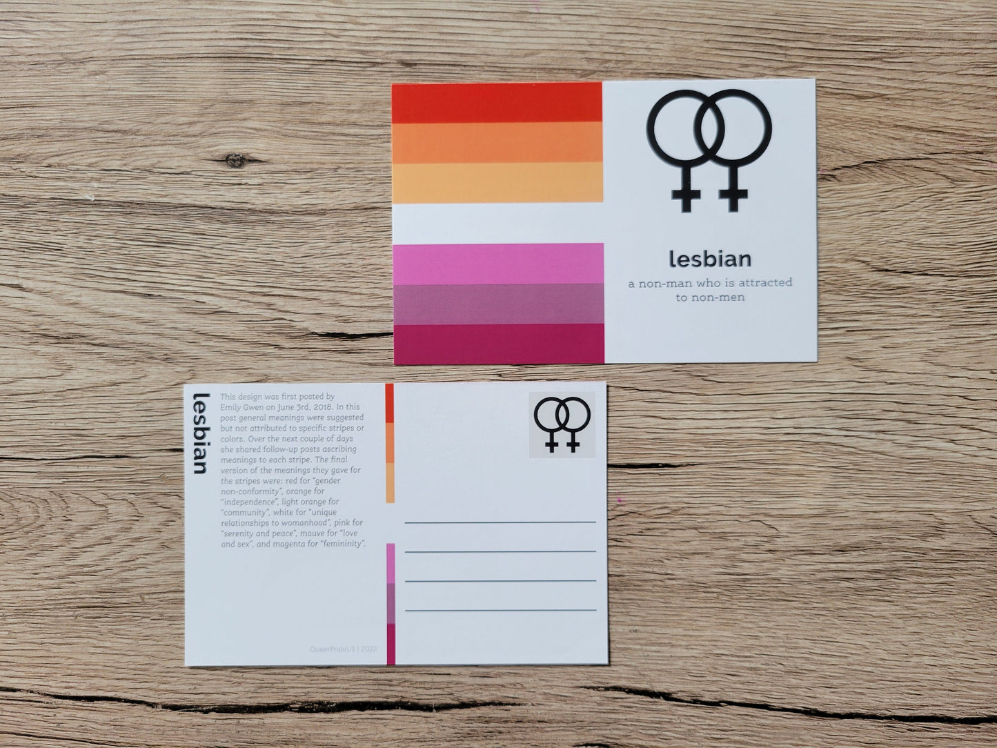 Lesbian pride postcard