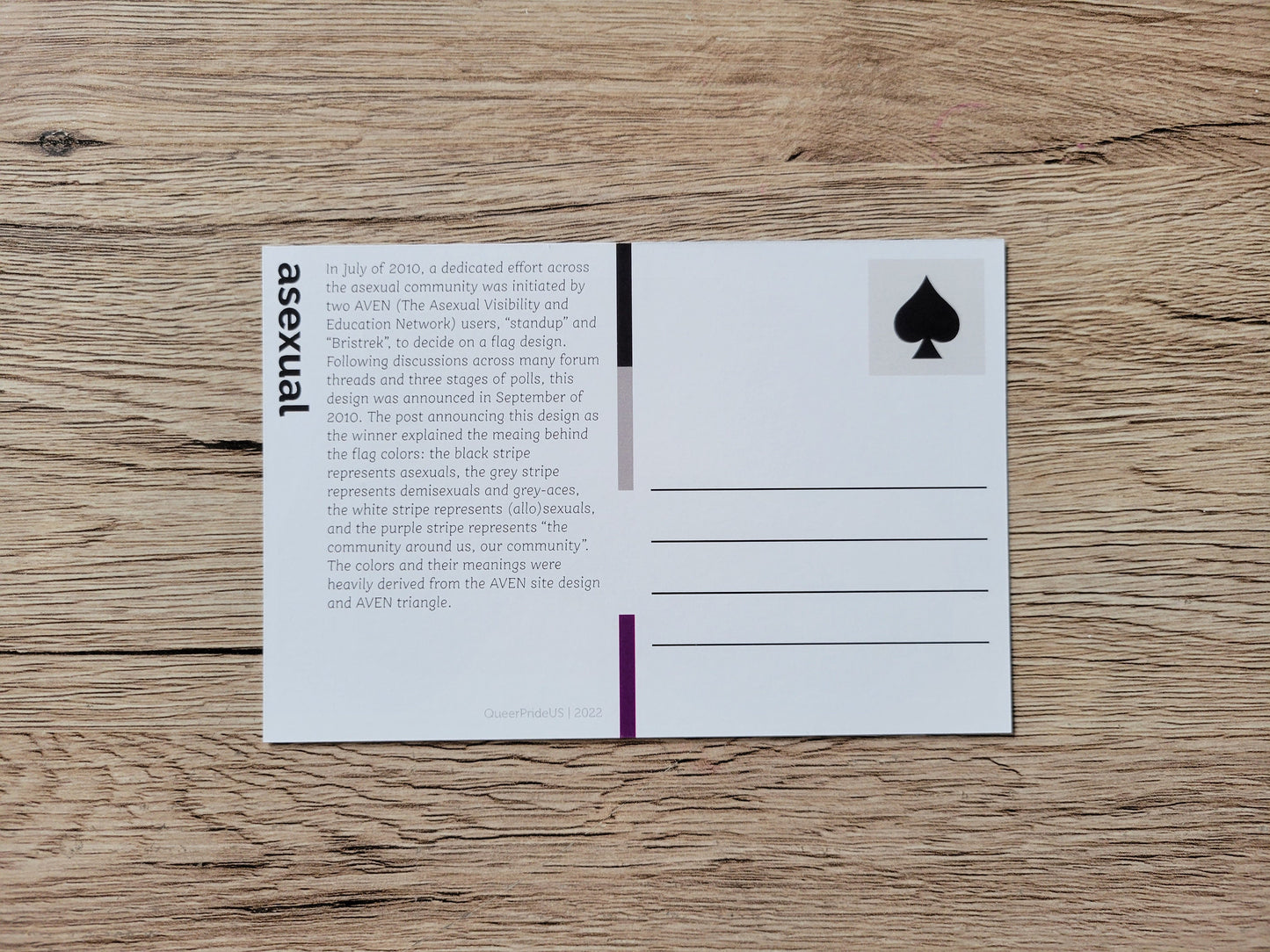 Asexual pride postcard